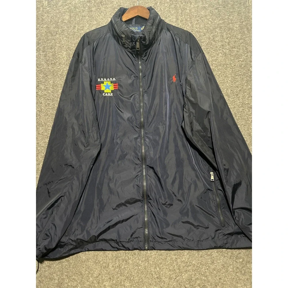 Polo ralph lauren hoodie lightweight waterproof mens blue size 3XLT logo